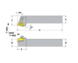 (1) NEGATIVE RAKE INDEXABLE TURNING TOOLHOLDER