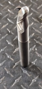 (1) TWO FLUTE SOLID CARBIDE REDUCED NECK ROUGHING/FINISHING END MILL