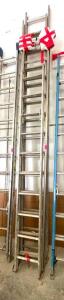 (3) VARIOUS SIZE ALUMINUM STRAIGHT LADDERS AS SHOWN