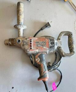 RIGID HEAVY DUTY SPADE HANDLE DRILL (PLUG NEEDS TO BE REWIRED, SEE PHOTOS)