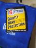 DESCRIPTION: (3) PAIRS OF WELDING GLOVES BRAND/MODEL: STANCO #S-250 INFORMATION: BLUE RETAIL$: $72.00 EA SIZE: SIZE XL QTY: 3 - 2