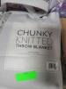 DESCRIPTION: (1) CHUNKY KNIT BLANKET BRAND/MODEL: INSHERE INFORMATION: GREY RETAIL$: $55.99 SIZE: 47X59 QTY: 1 - 2