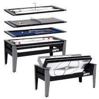 DESCRIPTION: (1) 4-IN-1 SWIVEL COMBO GAME TABLE BRAND/MODEL: ESPN #CB072Y21003 RETAIL$: $365.00 SIZE: 72 x 32.4 x 32 QTY: 1