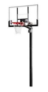 DESCRIPTION: (1) ACRYLIC IN GROUND BASKETBALL HOOP SYSTEM BRAND/MODEL: SPALDING NBA #88364 INFORMATION: JUST THE BACKBOARD RETAIL$: $329.39 SIZE: 54"