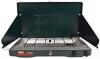 DESCRIPTION: (1) 2 BURNER PROPANE STOVE BRAND/MODEL: COLEMAN RETAIL$: $50.00 EA SIZE: 22" LONG QTY: 1