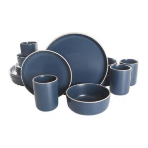 DESCRIPTION: (1) (16) PIECE DINNERWARE SET BRAND/MODEL: GAP #80705.16R INFORMATION: BLUE RETAIL$: $43.97 QTY: 1