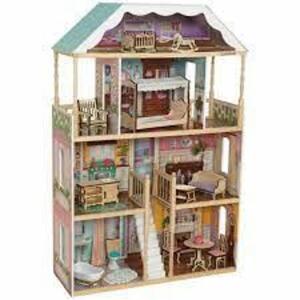 DESCRIPTION: (1) WOODEN DOLLHOUSE BRAND/MODEL: KIDKRAFT #65956 RETAIL$: $105.00 SIZE: FOR 12 IN DOLLS QTY: 1