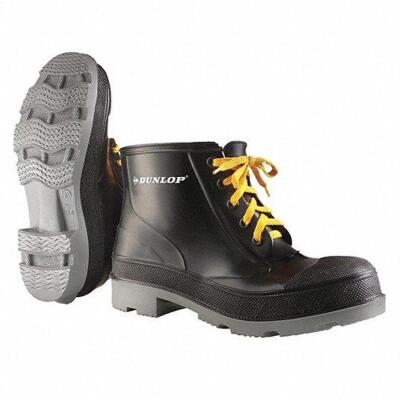 DESCRIPTION: (1) PAIR OF RUBBER BOOTS BRAND/MODEL: DUNLOP #8CZT1 INFORMATION: BLACK RETAIL$: $50.00 SIZE: SIZE 9 QTY: 1