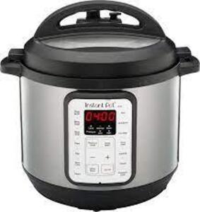 DESCRIPTION: (1) MULTI USE PRESSURE COOKER BRAND/MODEL: INSTANT POT INFORMATION: BLACK SANITIZER RETAIL$: $129.95 SIZE: 6 QT QTY: 1