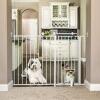 DESCRIPTION: (1) EXTRA TALL WALK THROUGH GATE WITH SMALL PET DOOR BRAND/MODEL: MAXI INFORMATION: WHITE RETAIL$: $104.99 SIZE: FITS OPENINGS BETWEEN 51