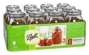 DESCRIPTION: (2) CASES OF (12) GLASS MASON JARS BRAND/MODEL: BALL RETAIL$: $10.58 EA SIZE: 32 OZ QTY: 2