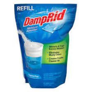 DESCRIPTION: (2) MOISTURE ABSORBER REFILL BRAND/MODEL: DAMPRID INFORMATION: FRESH SCENT RETAIL$: $7.00 EA SIZE: 42 OZ QTY: 2