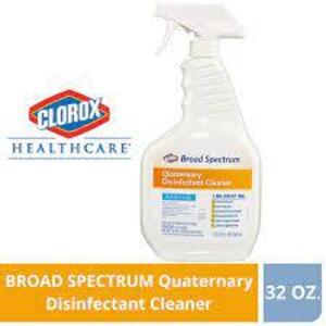 DESCRIPTION: (6) BROAD SPECTRUM QUATERNARY DISINFECTANT CLEANER BRAND/MODEL: CLOROX RETAIL$: $25.05 SIZE: 1QT QTY: 6