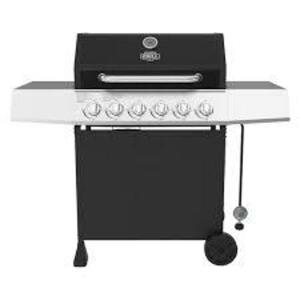 DESCRIPTION: (1) 6 BURNER PROPANE GAS GRILL BRAND/MODEL: EXPERT INFORMATION: BLACK RETAIL$: $200.00 SIZE: 54.92 x 25.20 x 46.65 QTY: 1