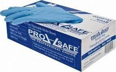 DESCRIPTION: (2) BOXES OF (100) INDUSTRIAL GRADE DISPOSABLE GLOVES BRAND/MODEL: PRO-SAFE #02095743 RETAIL$: $44.00 SIZE: SIZE SMALL QTY: 2