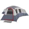 DESCRIPTION: (1) 20 PERSON 4 ROOM CABIN TENT BRAND/MODEL: OZARK TRAIL #W787 INFORMATION: GRAY RETAIL$: $269.00 SIZE: 25 ft. x 21 ft. 6 in QTY: 1