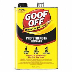 DESCRIPTION: (1) PRO STRENGTH REMOVER BRAND/MODEL: GOOF OFF #6XFF5 RETAIL$: $38.55 SIZE: 1 GALLON QTY: 1