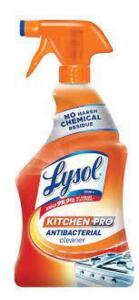 DESCRIPTION: (2) ANTIBACTERIAL KITCHEN CLEANER BRAND/MODEL: LYSOL RETAIL$: $6.00 EA SIZE: 22 OZ QTY: 2