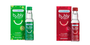 DESCRIPTION: (2) BUBBLY FLAVOR DROPS BRAND/MODEL: SODASTREAM INFORMATION: ONE LEMON LIME ONE CHERRY RETAIL$: $6.00 EA SIZE: MAKES 12 L QTY: 2