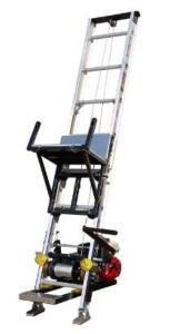 DESCRIPTION: (1) FOOT LADDER HOIST ASSEMBLY BRAND/MODEL: TRANZSPORTER/TP250 INFORMATION: LADDER REACH: 28'/MAX LIFT CAPACITY: 200LBS/ALUMINUM BASE/MUS