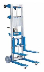 DESCRIPTION: (1) MANUAL FORK-OVER STACKER BRAND/MODEL: GENIE/35566 INFORMATION: SILVER & BLUE/LOAD CAPACITY: 400 LBS RETAIL$: 1,749.70 SIZE: 34-3/4 TO