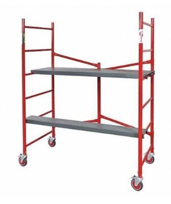 DESCRIPTION: (1) PORTABLE SCAFFOLD BRAND/MODEL: METALTECH/I-BM6S INFORMATION: LOAD CAPACITY: 1,000 LBS/RED ENAMEL RETAIL$: 622.23 SIZE: 6'H X 72"W X 3