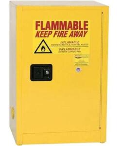 DESCRIPTION: (1) SAFETY FLAMMABLE STORAGE CABINET BRAND/MODEL: EAGLE/1925X INFORMATION: YELLOW/CAPACITY: 12 GAL RETAIL$: 673.61 SIZE: 35"H X 23-1/4"W