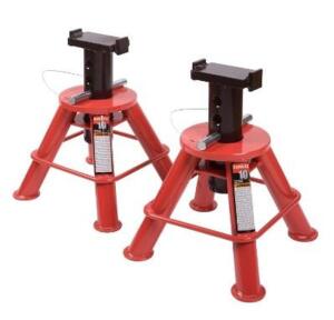 DESCRIPTION: (1) PACK OF (2) JACK STANDS BRAND/MODEL: SUNEX/1210 INFORMATION: RED & BLACK/WEIGHT CAPACITY: 10-TON/MISSING PINS, MUST COME INTO INSPECT