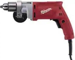 DESCRIPTION: (1) ELECTRIC DRILL BRAND/MODEL: MILWAUKEE/0299-20 INFORMATION: PISTOL HANDLE/120 VOLTS/8 AMPS RETAIL$: 169.95 SIZE: 1/2"CHUCK SIZE X 8' C