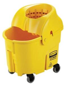 DESCRIPTION: (1) COMMERICAL WAVEBRAKE MOP BUCKET & WRINGER BRAND/MODEL: RUBBERMAID/FG759088_YEL INFORMATION: YELLOW/CAPACITY: 35 QT RETAIL$: 115 SIZE: