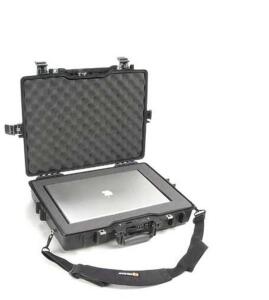 DESCRIPTION: (1) LAPTOP CASE BRAND/MODEL: PELICAN/1495 INFORMATION: BLACK/DON'T KNOW COMBINATION, MUST COME INTO INSPECT/WATERTIGHT RETAIL$: 185.95 SI