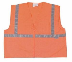 DESCRIPTION: (12) HIGH VISIBILITY VEST BRAND/MODEL: CONDOR/1YAE8 INFORMATION: ORANGE & SILVER/MOADACRYLIC RETAIL$: 14.94 EACH SIZE: 2XL QTY: 12