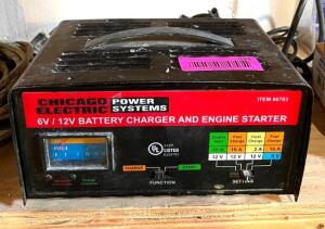 BATTERY CHARGER AND ENGINE STARTER