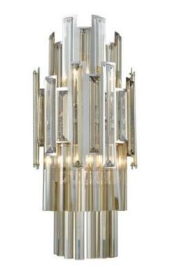 DESCRIPTION: (1) RIVONA SCONCE LIGHT FIXTURE BRAND/MODEL: ELK LIGHTING/3324-2 INFORMATION: POLISHED CHROME/CLEAR CRYSTAL/2-LIGHT RETAIL$: 443.39 SIZE: