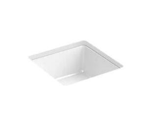 DESCRIPTION: (1) UNDERMOUNT BATHROOM SINK BRAND/MODEL: KOHLER/8188-0 INFORMATION: WHITE/VERTICAL SQUARE RETAIL$: 161.74 SIZE: 13.06"W X 13.25"L X 7.18