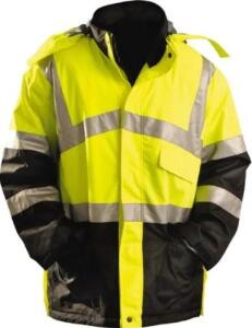 DESCRIPTION: (1) HI-VIS WEATHER PARKA BRAND/MODEL: OCCUNOMIX/LUX-TJCW-Y2X INFORMATION: BLACK, HI-VIS YELLOW, & GRAY RETAIL$: 127.52 SIZE: 2XL QTY: 1