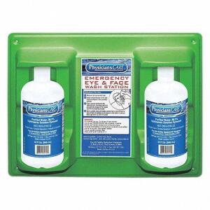 DESCRIPTION: (3) EYE WASH STATIONS BRAND/MODEL: PHYSICIANSCARE #22FX25 RETAIL$: $48.08 EA SIZE: 32 OZ BOTTLE X2 QTY: 3