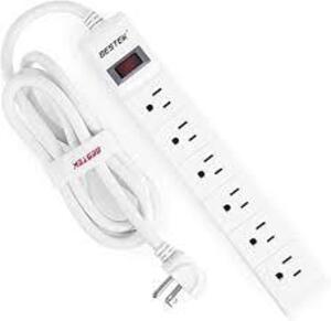 DESCRIPTION: (1) 6 OUTLET SURGE PROTECTOR BRAND/MODEL: BESTEK RETAIL$: $20.00 EA SIZE: 6 FT QTY: 1