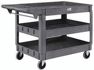 DESCRIPTION: (1) UTILITY CART BRAND/MODEL: ULINE #4631073555 INFORMATION: GREY RETAIL$: $160.00 SIZE: 44X25X33 QTY: 1