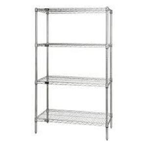 DESCRIPTION: (1) HEAVY DUTY WIRE UTILITY STORAGE SHELF BRAND/MODEL: QUANTUM STORAGE INFORMATION: SILVER RETAIL$: $179.52 SIZE: 36X24X54 QTY: 1