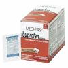 DESCRIPTION: (2) BOXES OF (100) PACKS OF (2) REGULAR STRENGTH IBUPROFEN BRAND/MODEL: MEDI FIRST #3NNW6 RETAIL$: $12.32 EA SIZE: 200 MG QTY: 2