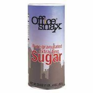 DESCRIPTION: (6) SUGAR CANISTER BRAND/MODEL: OFFICE SNAX #44NX60 RETAIL$: $5.00 EA SIZE: 20 OZ QTY: 6