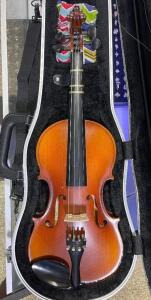 BUCHAREST VIOLIN WITH (2) - BOWS AND HARD SHELL CASE