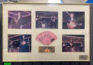 "THE BEATLES, SPECIAL LIMITED EDITION COMMEMORATIVE EDITION" FRAMED MEMORABILIA W/ CONCERT TICKETS