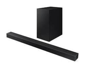 SAMSUNG 2.1 CHANNEL SOUNDBAR W/ WIRELESS SUBWOOFER AND DOLBY DIGITAL AUDIO