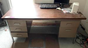 66" X 36" METAL FRAMED OFFICE DESK (CONTENTS NOT INCLUDED)