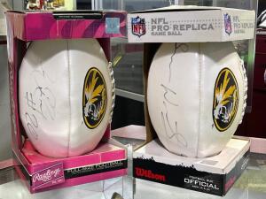 (2) - SIGNED MIZZOU FOOTBALLS