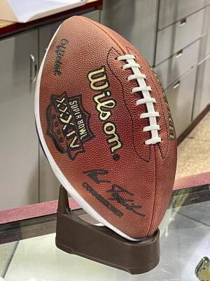 ST. LOUIS RAMS GREATEST SHOW ON TURF / 2000 SUPERBOWL COMMEMORATIVE FOOTBALL