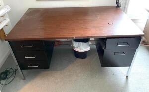 60" X 36" METAL FRAMED OFFICE DESK