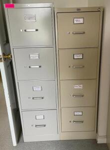 (2) 4-DRAWER METAL FILE CABINET